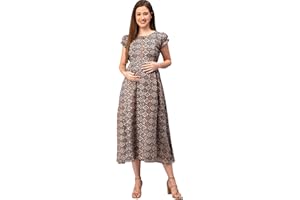CEE 18 Cotton Rayon A-Line Flaired Maternity Feeding Kurti for Women with Zippers | Maternity Dress in Breathable Fabric for 