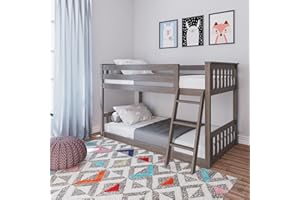 ‎MAX & LILY Max & Lily Stockbett 90x200cm inclusive Lattenrost, platzsparendes Etagenbett mit 2 Betten, Kinderbett, Holzbett aus neuseeländischem Kiefernholz, braun-grau