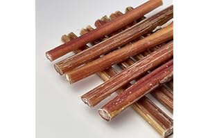 WufWuf Odourless Bully Stick - 10 Thick Beef Pizzle Chew Sticks for Dogs and Puppies (290 gr) | Natural Air Dried Dental Stick | Rawhide-Free | Hypoallergenic
