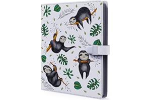 Never Ever Land Album Fotografico Foto 4x6-112 Foto Copertina in Pelle Vegana Premium con Chiusura a Strappo, Album Foto Portatile a Portafoglio (Bradipo)