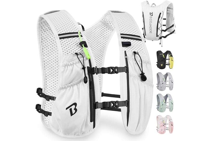 BECOJADDE Running Vest Women 5L Hydration Backpack Lightweight for Mens Womens, Running Backpack Hydration Pack for Marathon, Trail, Cycling, Hiking, Jogging