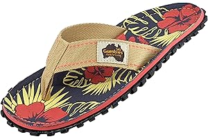 Gumbies Originals Rot - Flip Flops aus recycelten Materialien - profilierte Sohle aus wiederverwerteten Autoreifen, weiches Fußbett aus Canvas-Baumwolle, bequemer Baumwoll-Zehensteg