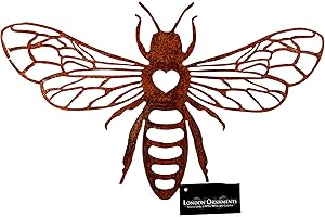 London Ornaments Bee Wall Art for Garden with Rusty Finish