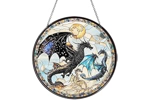 VEXILON Fourth Merch Wing Suncatcher, Acrylic Dragon Ornament with Stained Glass Effect, Fantasy Sun Catchers for Windows, Fantasy Gift for Book Lovers