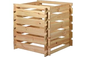 dobar® Green Label 58600FSCe Compostiera Stecki | Contenitore quadrato in legno massello | Compostiera da giardino 320 l | Kit | 78 x 78 x 78 cm |