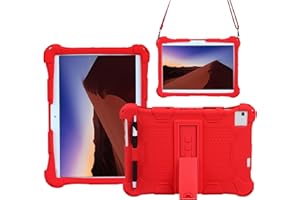 AKNICI Funda Antichoque para TECLAST P20HD/M40/M40 Pro,Blackview Tab8/Tab 8E/Tab9/Tab10,YESTEL T5,AOYODKG A39,Dragon Touch Notepad 102,DUODUOGO A39+,Pritom L10,Correa de Hombro - Rojo
