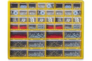 MAISON & WHITE 44-Drawer Parts Organiser Cabinet – Wall-Mountable or Freestanding Screw & Craft Storage Unit | 32 Small + 12 Large Drawers | Garage, Shed & Workshop Organiser | Pukkr