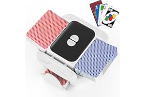 Holiky Mélangeur de Cartes Automatique, Mode Auto/Manuel, Portable et Rechargeable 2600 mAh, Silencieux, Compatible avec UNO, Poker, Blackjack, Skip-Bo
