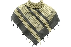 SHOPUKASA Cotton Shemagh Tactical Military Scarf Palestine Scarf Keffiyeh Head Neck Wrap gifts for Men & Women + Paper Bag