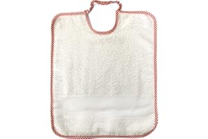 PANINI TESSUTI Bavoir nouveau-né Aïda avec élastique – 100% coton 34 x 28 cm, rouge