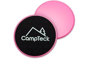 CampTeck Dual Sided Gliding Discs Core Sliders for Home Fitness Workout, Abdominal & Full Body Exercises – For Use on Carpet & Hard Floors - 2pcs