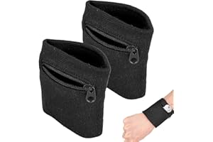 WOLMIK 2 carteras con correa de muñeca, llavero para correr con cremallera, bolso de muñeca para hombres y mujeres, bolsa de muñeca deportiva, bandas de sudor, cartera de bolsillo para correr, baloncesto