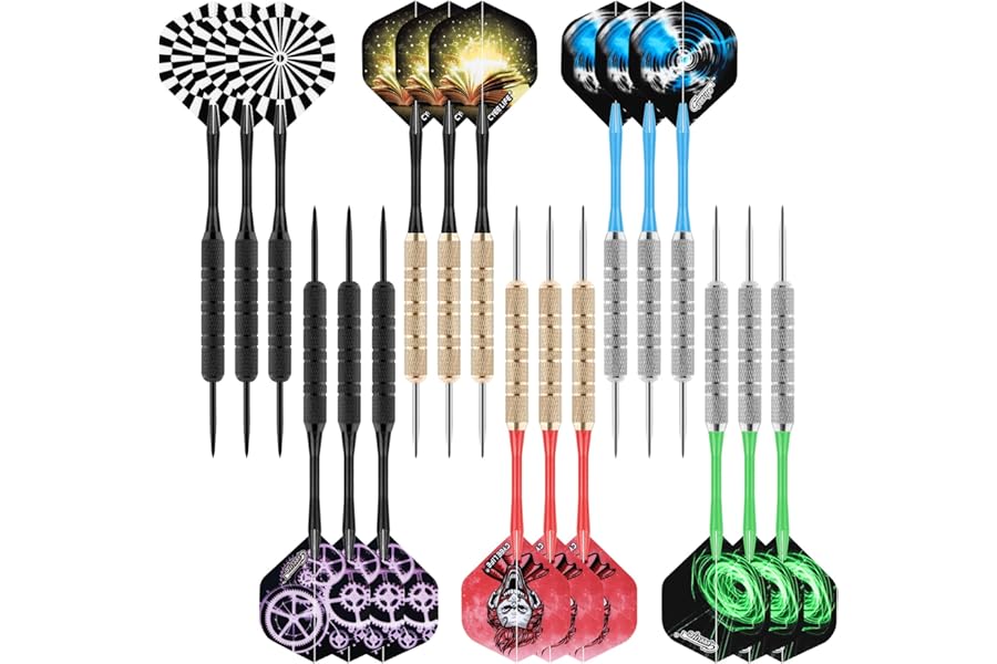 CyeeLife Steel Tip Darts,18pcs Professional Metal Darts, Darts Metal Tip Set, Metal Darts for Dartboard,for Beginners and Hobbyists