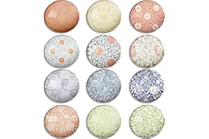 Berkin Arts Set di 12 Calamite da Frigo 3D Simpatici Decorativo Magneti per Frigorifero Durevoli Tondo Fiore moda floreale retrò piccolo regalo per Gabinetto William Morris Quadri