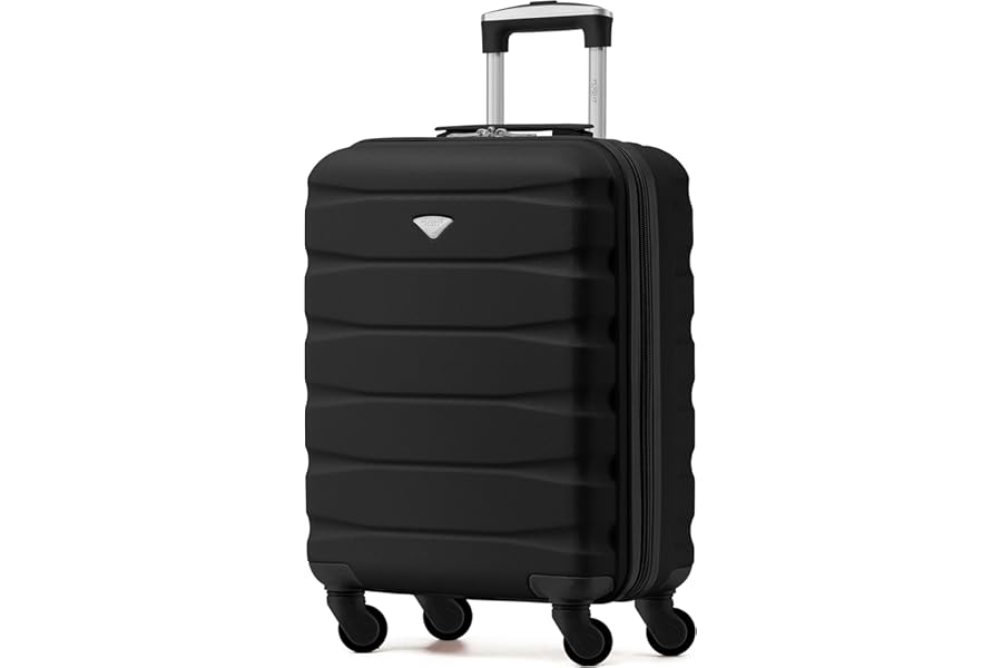 Flight Knight 55x40x20 Ryanair Priority Cabin Suitcase, Also for EasyJet, Jet2, Lightweight,ABS Hard Shell, Durable 4-Wheel Cabin Case, Carry-On Size 10kg Hand Luggage, Travel Bag- 55 x 40 x 20