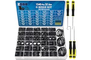 ZDBB 32 Größe 1540 Pcs O Ringe Sortiment Kit metrischen Nitrilkautschuk Oring Set mit 4 Pick für Automotive Wasserhahn Hochdruckreiniger Sanitär Luft oder Gas Reparatur OD 4mm-50mm