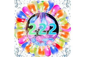HUIFENGJIE Wasserbomben Luftballons 222 Stück Wasserbomben Selbstschließend Wasserball Schnellfüller Wasserbomben Set 11 Bündel Mit je 37 Water Balloons Wasserballons für Sommer Pool Party