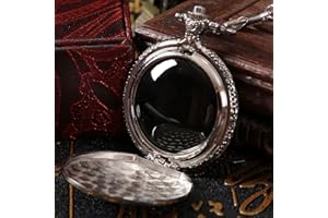 TOWDREU Mini Black Obsidian Scrying Mirror - 1PCS Retro Pocket Watch, Witchcraft Kit for Divination, Meditation & Spiritual Connection