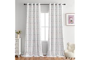 MYSKY HOME Rideau Occultant Enfant 245 cm de Haut - Rideaux Salon Double Rideaux Occultant Et Thermique, Boules colorées Rideau Chambre Fille 2 Morceaux, H 245 x B 140 cm, Coloré