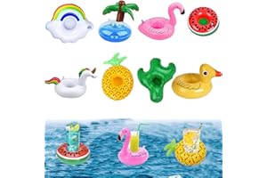 FMKLDENA Aufblasbare Getränkehalter, 8 Stück Aufblasbares Flaschenhalter, Badespielzeug Pool Untersetzer, Aufblasbare Getränkehalter Pool für Beachparty Sommer Pool Party