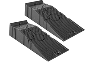 DURHAND 2 PCs Car Ramps Heavy Duty 2.5 Ton Motorhome Levelling Ramps, Plastic Garage Workshop Car Lift, Portable Automotive Vehicle Campervan Car Ramp, Black