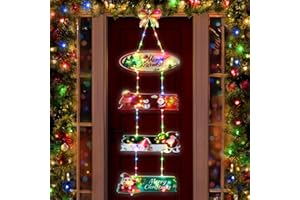 ‎QEDERTEK Qedertek Weihnachtsbeleuchtung Außen Batterie, 72 LED Weihnachtskranz Bunt Türkranz mit Timer, 8 Modi, Wasserdicht Weihnachten Beleuchte für DIY Haustür Fenster Wand Puppenhaus Weihnachtsdeko