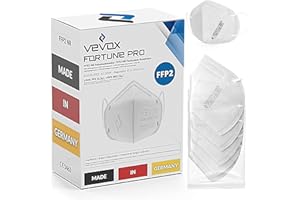 VEVOX® FFP2 Masken CE zertifiziert aus Deutschland - 10, 20, 50 Stk. - Farbe wählbar - 100% MADE IN GERMANY - Mundschutz FFP2 Maske Weiß - CE geprüft nach EN149:2001+A1:2009 - à 5 Stk. verpackt
