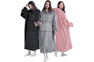 K-MART Wearable Blanket Hoodie, Oversized for Women and Men, Super Soft Warm Cozy Snuggle, Thick Flannel Sherpa With Sleeves and Giant Pocket