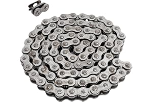 RUTU 420 Chain 90 Link for Coleman Mini Bike with Standard Master Link for Baja Motorsports MB165 MB200 Baja Heat Warrior CT200U CT200U-EX BT200X 196cc 6.5Hp Mini Bike Parts Motorcycle