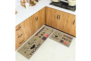 HSGLGNA Kitchen Rug, 2 Pieces Non Slip kitchen mat sets,Washable Kitchen Floor Mat For Kitchen,Hallway,Living Room,Bedroom,Bathroom (Style H, 43 x 150 cm (Rectangular))