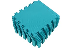 Yostrong® EVA Gomma Tappeto Gioco Bambini Per Puzzle | Tappetino Fitness Palestra, 18 Pezzi Con Bordo Dritto. Verde scuro. YOC-Pb18S18