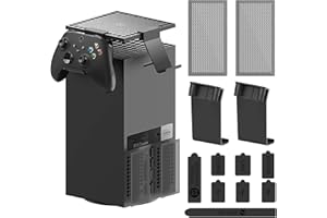 AUARTE Supporto per controller antipolvere compatibile con Xbox Series X - Accessori da gioco 2 in 1 con copertura filtro antipolvere compatibile con console XSX e 2 supporti per controller serie X e cuffie