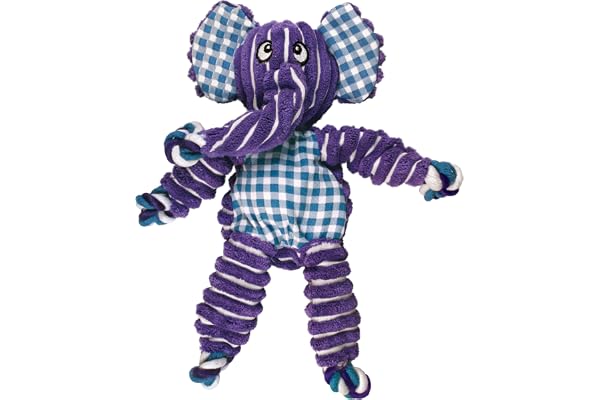 KONG Floppy Knots - Jouet pour Chien en Corde Nouée - Rembourrage Minimal - pour Chiens De Taille Moyenne/Grande - Éléphant