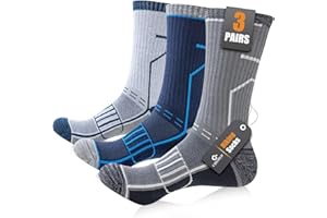 CIRORLD Circorld Mens Sports Socks, Cushioned Anti Blister Wicking Breathable Hiking Socks, Crew Performance Athletic Socks for Work Running Walking Cycling Trekking Trainer Outdoor 3 Pairs