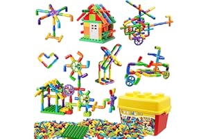burgkidz 176-częściowa rura zabawkowa, zamki do węży wodnych, klocki konstrukcyjne, edukacyjne zabawki budowlane z kołami i płytą konstrukcyjną dla dzieci w każdym wieku Dzieci Chłopcy Dziewczęta