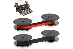 XIAOWANWAN 2 Stück Schreibmaschinenband,10M Farbband Schreibmaschine für DIN 2103,DIN 32755 und Andere Alte Schreibmaschinen (Rot + Schwarz)