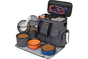MODOKER Airline Approved Pet Travel Bag, Weekend Travel Set for Dog and Cat, Tote Organizer with Multi-Function Pockets