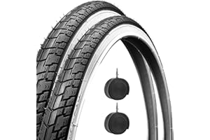 ECOVELO Rollstuhlreifen mit 2 Kammern, Farbe: Schwarz-Weiß, 24 X 1 3/8 (37-540), 2 Stück