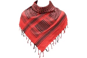 SHOPUKASA Cotton Shemagh Tactical Military Scarf Palestine Scarf Keffiyeh Head Neck Wrap gifts for Men & Women + Paper Bag