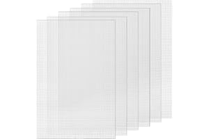 AHQIZFX 6 Sheet Plastic Mesh Canvas Sheets, 11.8 X 7.87 Inch White Eye Mesh for Embroidery, Plastic Mesh Screen for DIY Crochet Crafts, Furry Crafts, Doll Making, and Art Projects,