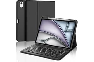 IVEOPPE Funda Teclado iPad Air 11 (M2 2024/M3 2025), Cover Teclado Español Ñ Bluetooth Magnética Desmontable para iPad Air M2 2024/M3 2025 11 Pulgadas, Negro