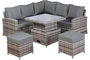 Club Rattan Harmony Small Corner Sofa in Small Grey Rattan