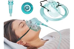 ‎TIGA-MED Tiga-Med Sauerstoffmasken für Erwachsene | 5 Stück | DEHP-frei | grün | mit 210cm Sauerstoffschlauch | O2 Maske Atemmaske