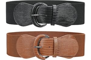 JASGOOD Women Stretchy Wide Waist Belt for Dress Ladies Elastic Belt Hook Buckle for Costume