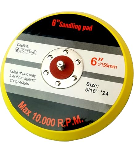 Cuscinetto abrasivo da 150 mm, 6 fori con gancio e anello per levigatrice orbitale casuale, disco di ricambio flessibile in PU per lucidatura