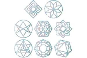 GORGECRAFT 16PCS Adesivi per Finestre con Geometria Sacra Fiore della Vita Anti Collisione Arcobaleno Adesivi per Finestre per Uccelli Strike Decalcomanie Pellicola in Vinile