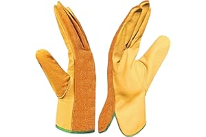 ITC GLOVES ITC Gardening Gloves for Men & Women, Breathable Garden Gloves, Leather Work Gloves, Heavy Duty Thorn Proof Gardening Gloves for Digging, Weeding, Planting and Construction