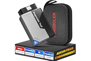 KINGBOLEN Ediag Elite Valise Diagnostic Auto Multimarque, OBD2 Diagnostic Voiture Français avec Test Actif, 15+ Services, Tous Les systèmes Diagnostic pour iOS et Android, Mise à Jour Gratuite à Vie