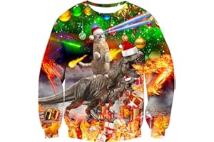 AIDEAONE Ugly Christmas Jumper Funny Xmas Sweatshirt Christmas Top for Men Women