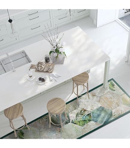 Tapis De Cuisine Antidérapant CREARREDA Persian Tiles 50x240cm - Vinyle - Made In Italy - Ignifuge